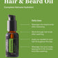 doTERRA Shinrin-Yoku Hair & Beard Oil bottle with usage instructions on a green background